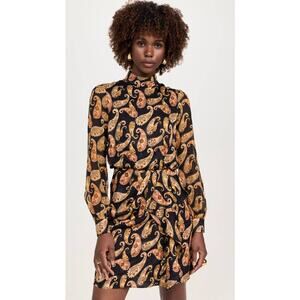 Saloni Draped Isa Short Dress in Ixora Cashew UK 12 US 8